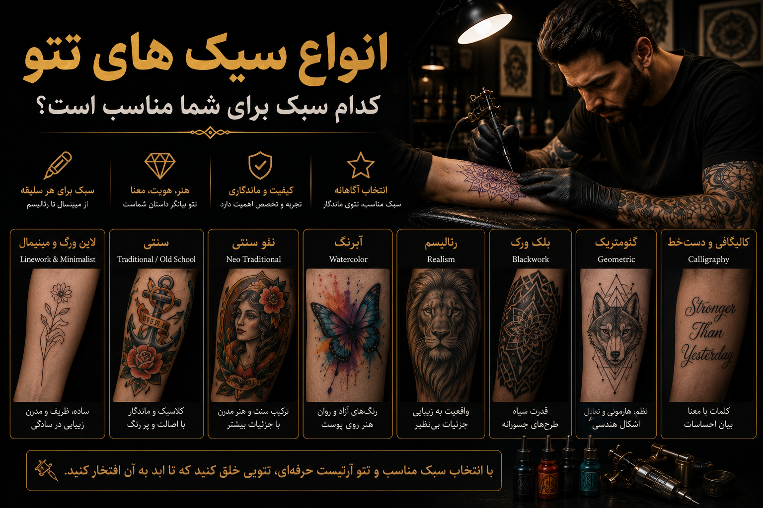 انواع سبک های تتو ، کدام سبک برای شما مناسب است؟